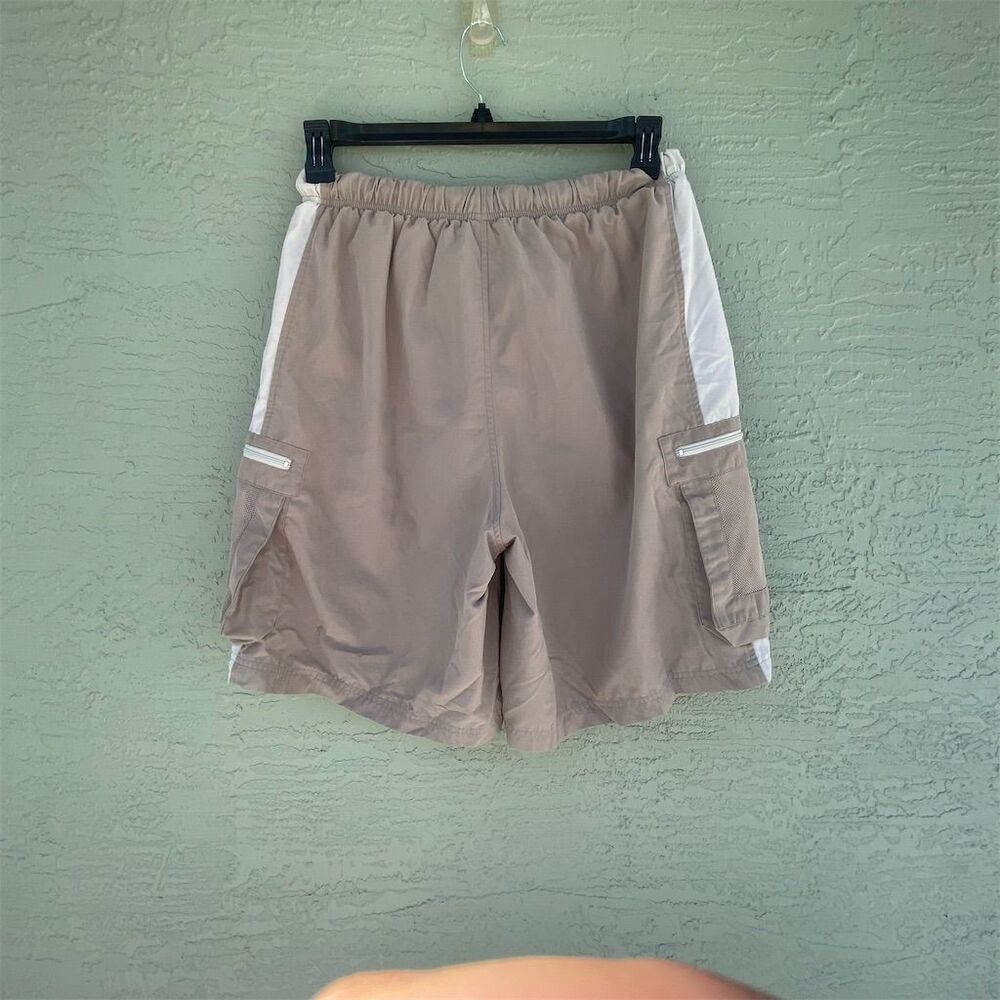 Nike Men's Cargo Shorts Beige M Zippered Pockets Casual Wear SWIM